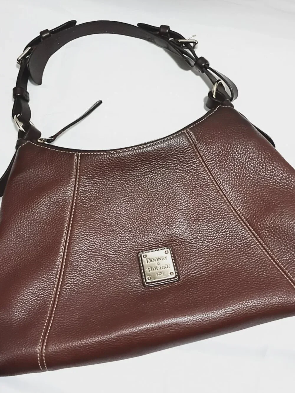 Dooney & Bourke East West Pebbled Leather Hobo, EUC